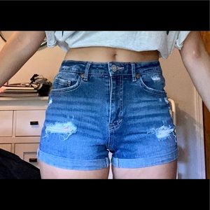 High-waisted Denim Shorts